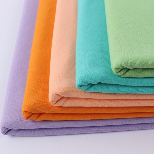 Solid cotton french terry fabric in stock