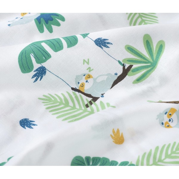 Bamboo cotton muslin gauze custom printed fabric